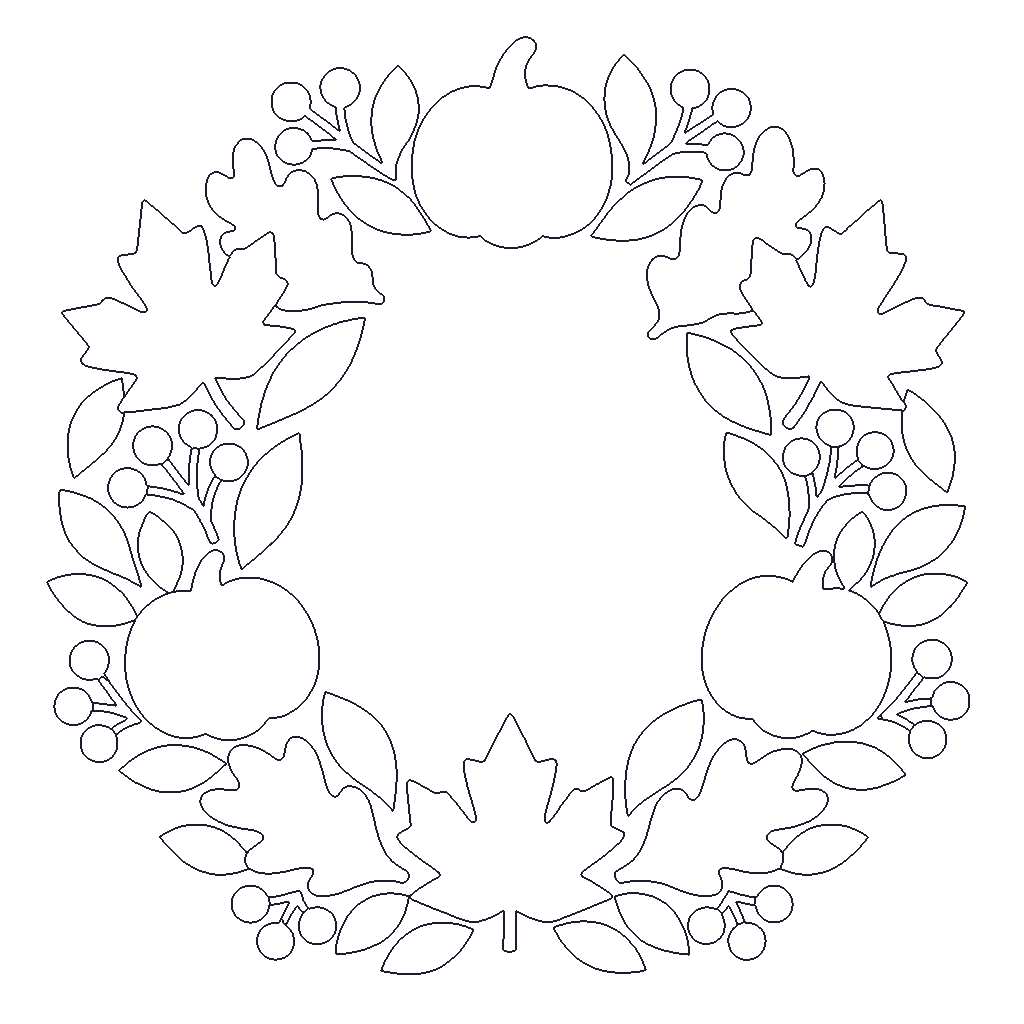 Autumn Wreath outline