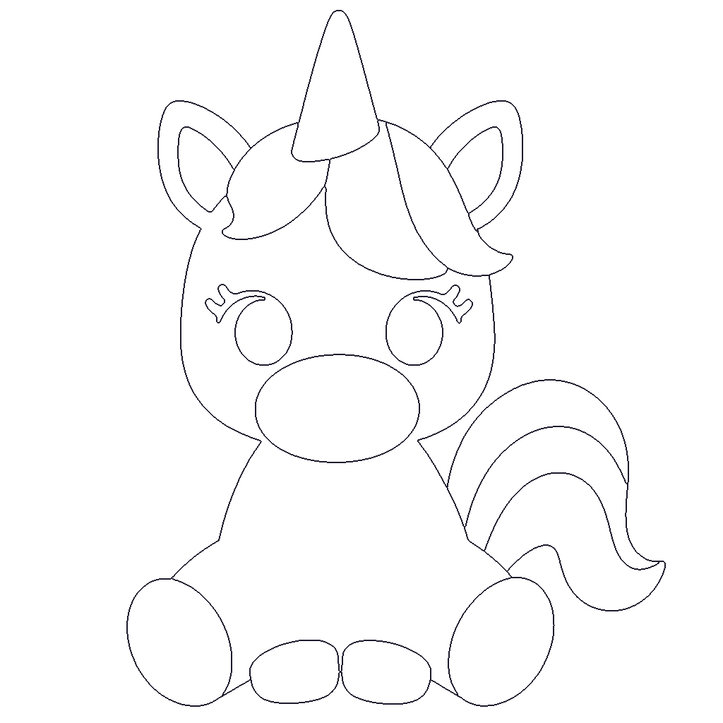 Baby Unicorn outline