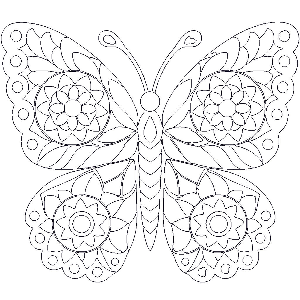 Butterfly Mandala outline