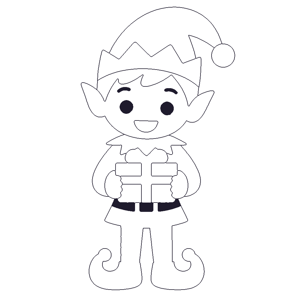 Christmas Elf outline
