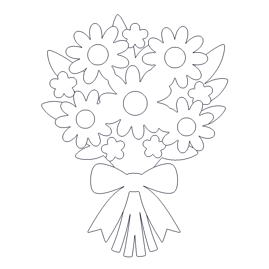 Daisy Bouquet outline