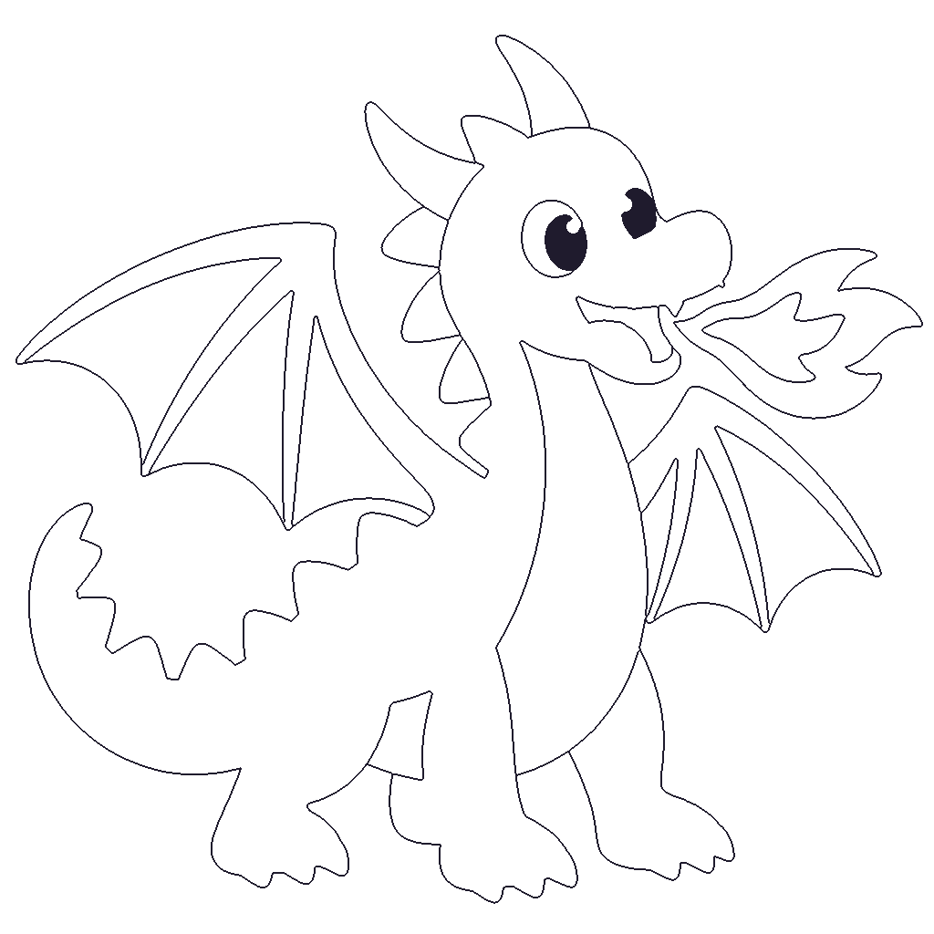 Fire-Breathing Dragon outline