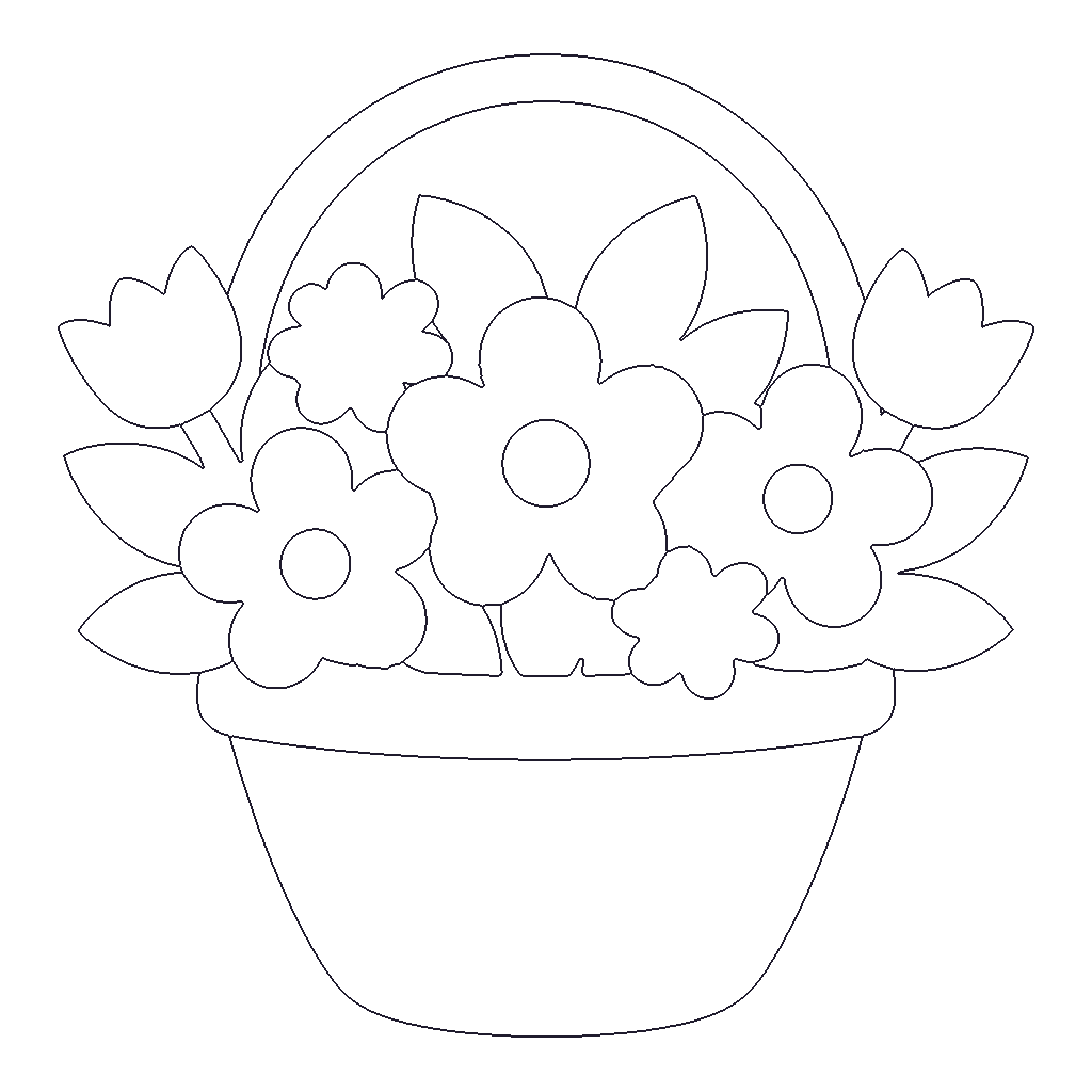 Flower Basket outline