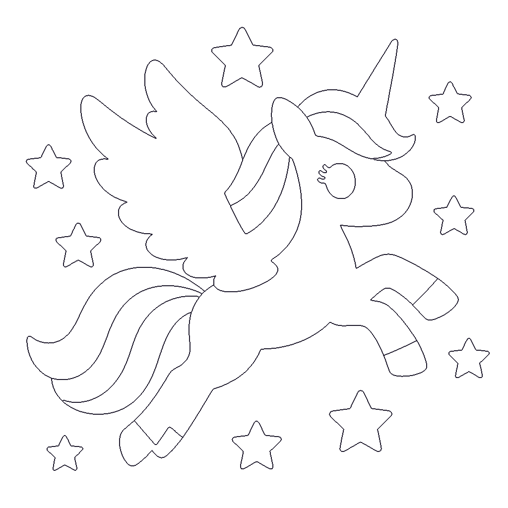 Flying Unicorn outline
