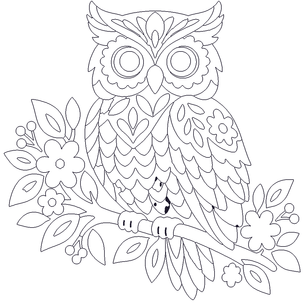 Folk Art Owl outline