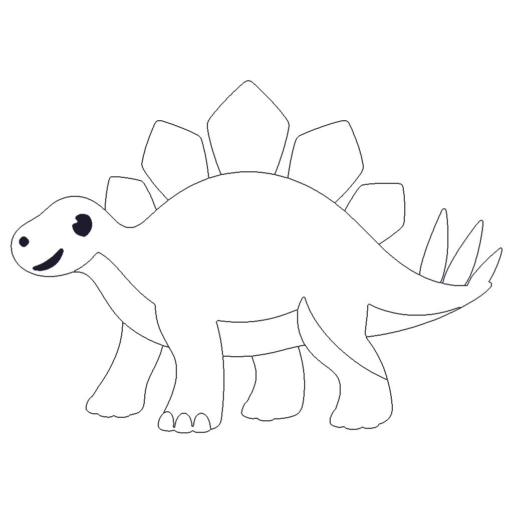 Friendly Stegosaurus outline