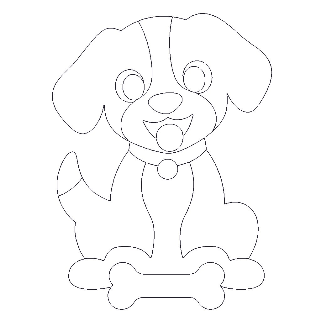Happy Puppy outline