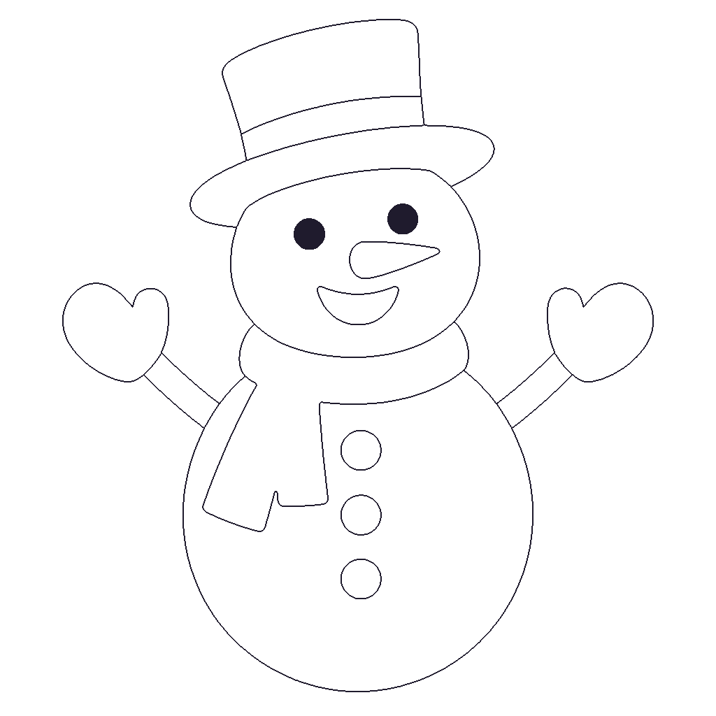 Happy Snowman outline