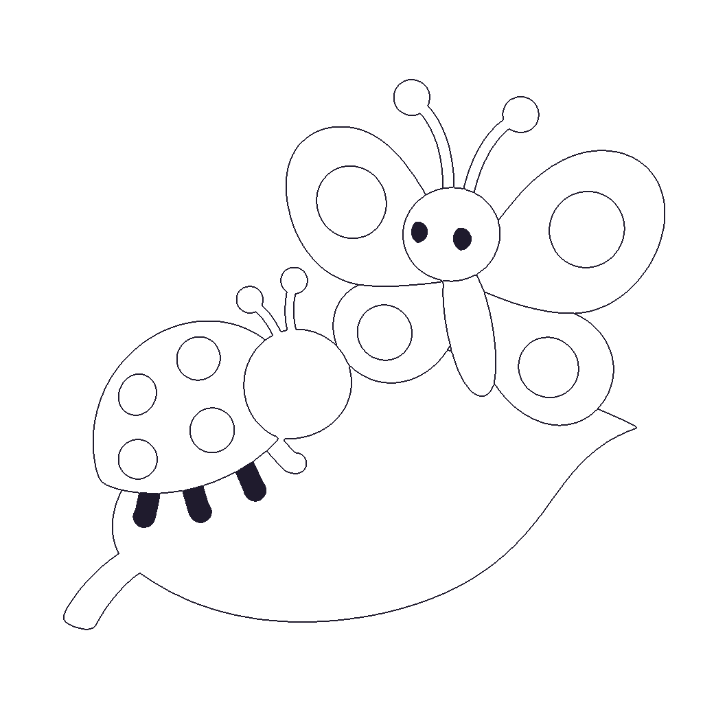 Ladybug and Butterfly outline