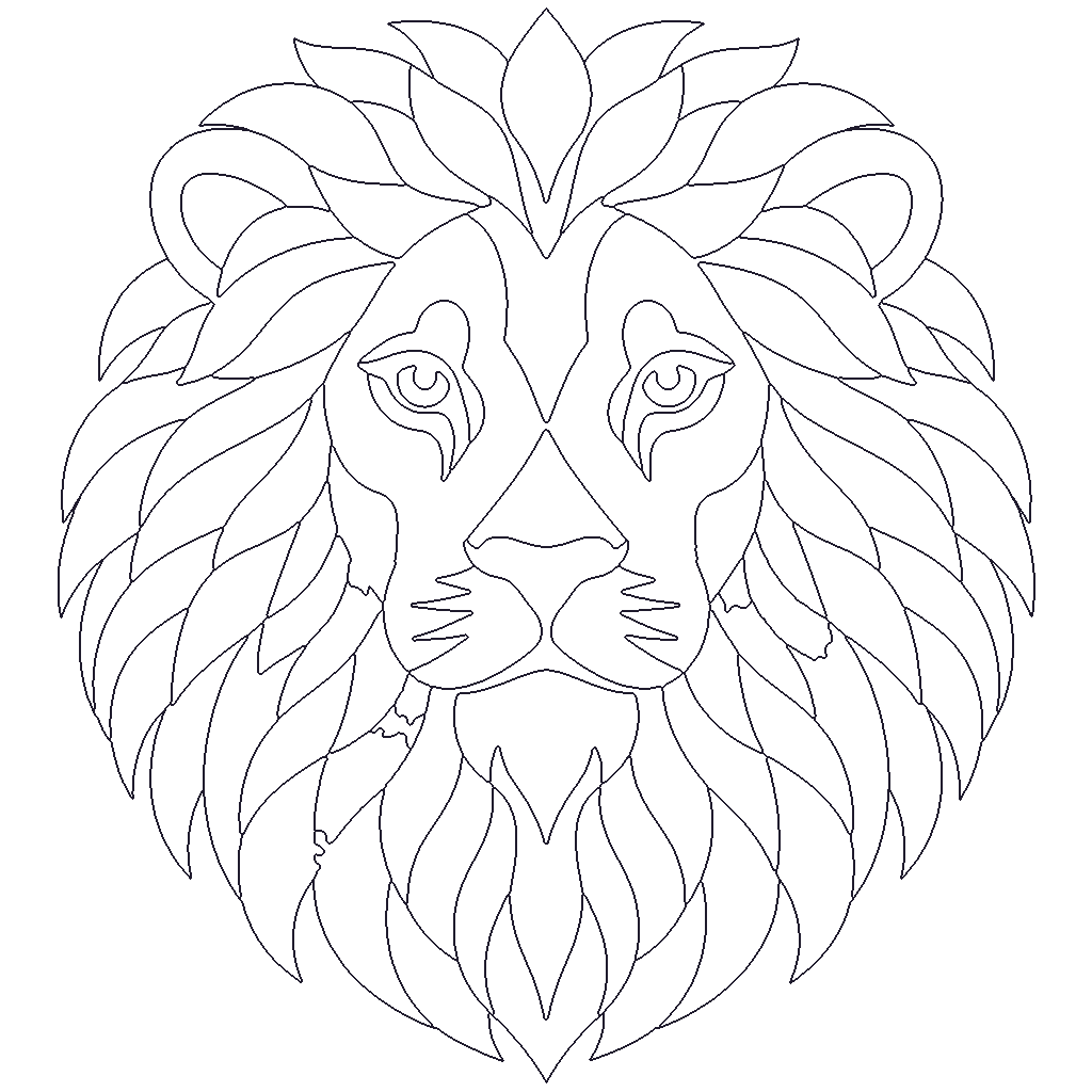 Lion Portrait outline