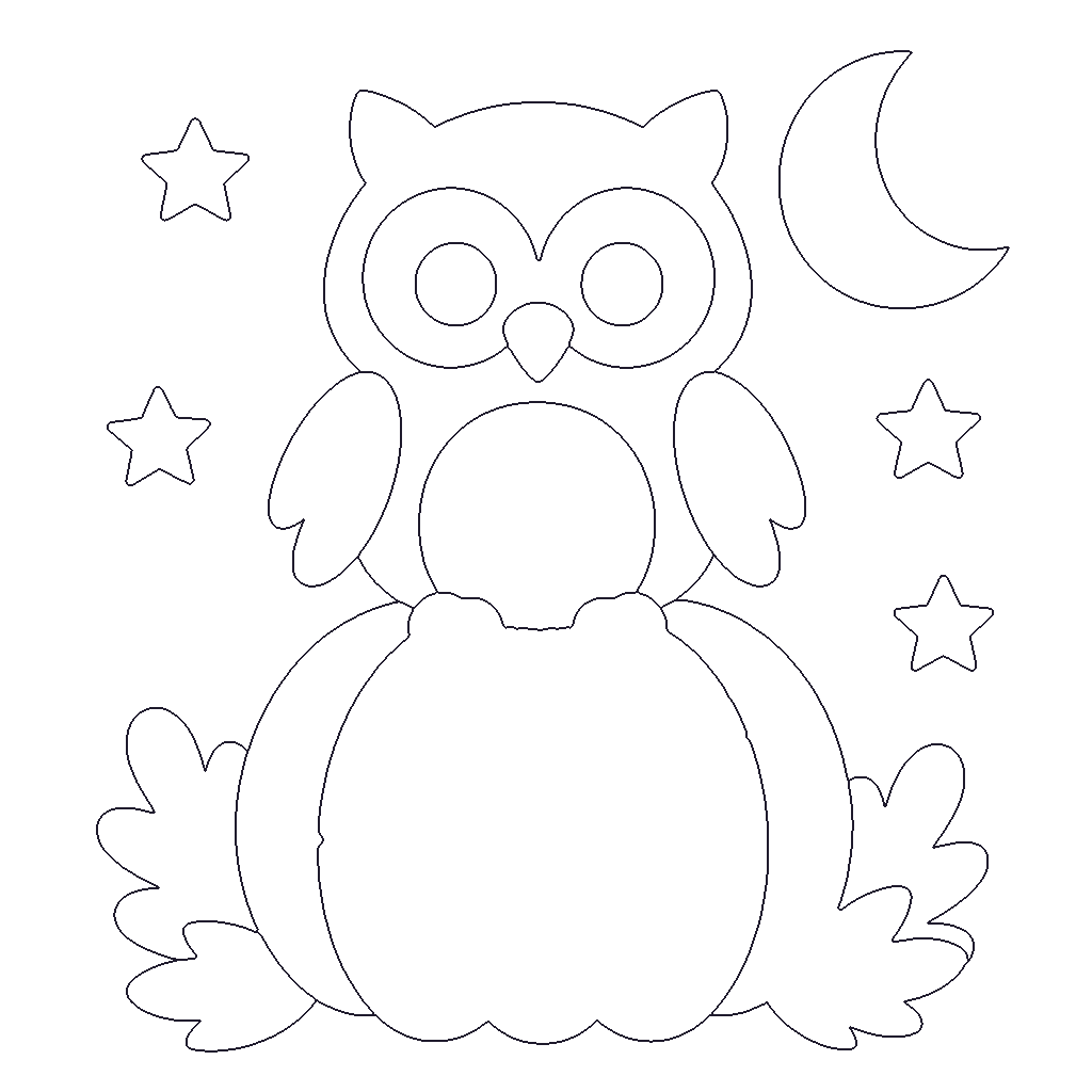 Owl on a Pumpkin outline