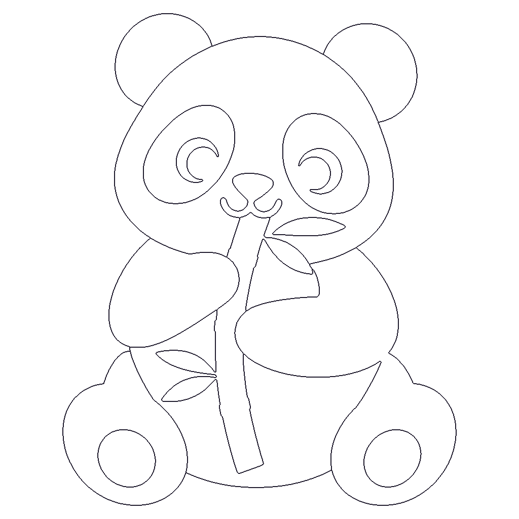 Panda and Bamboo outline