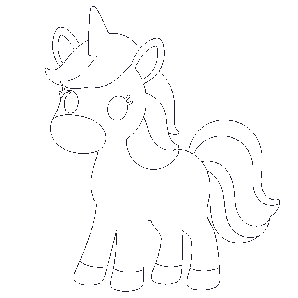 Rainbow Unicorn outline