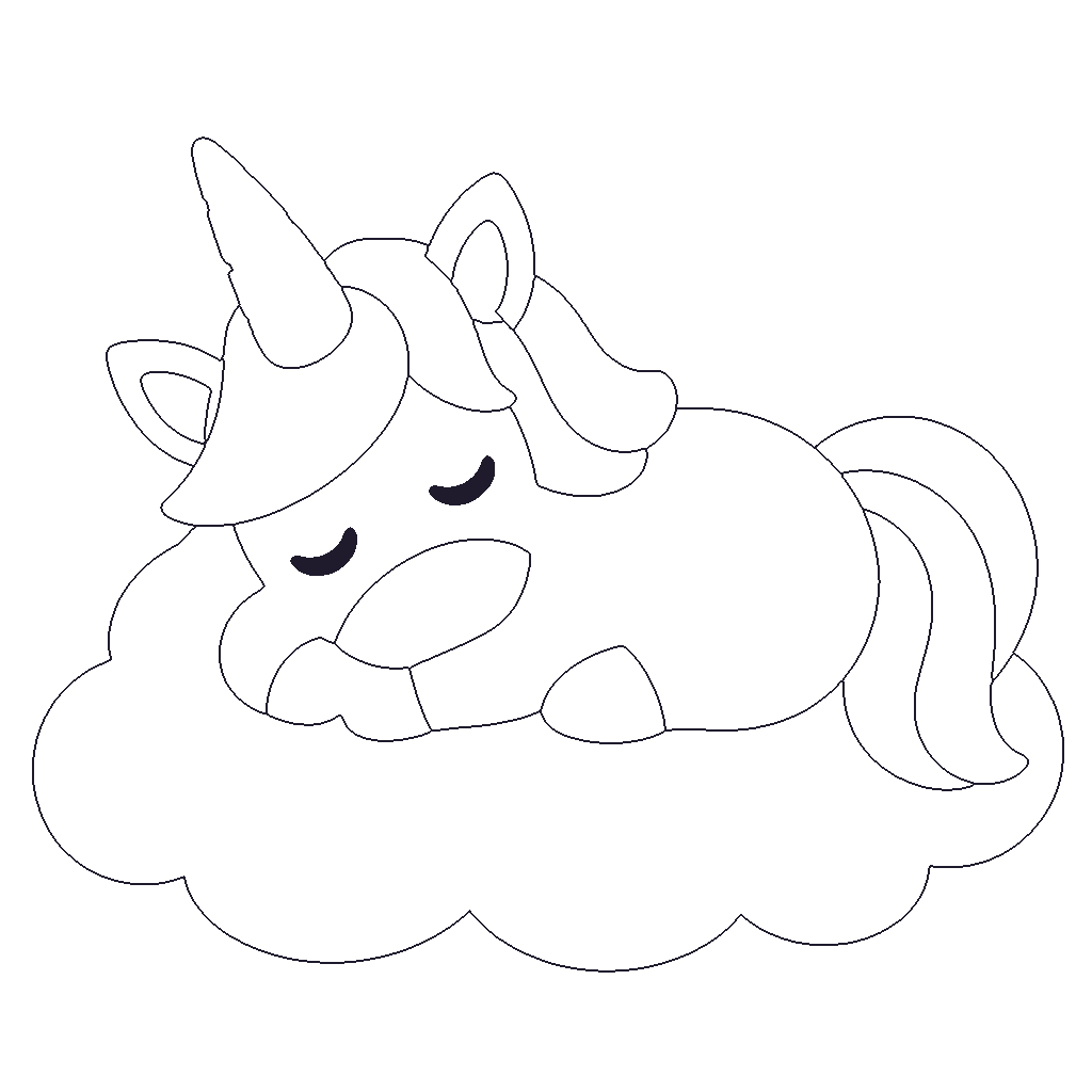 Sleeping Unicorn outline