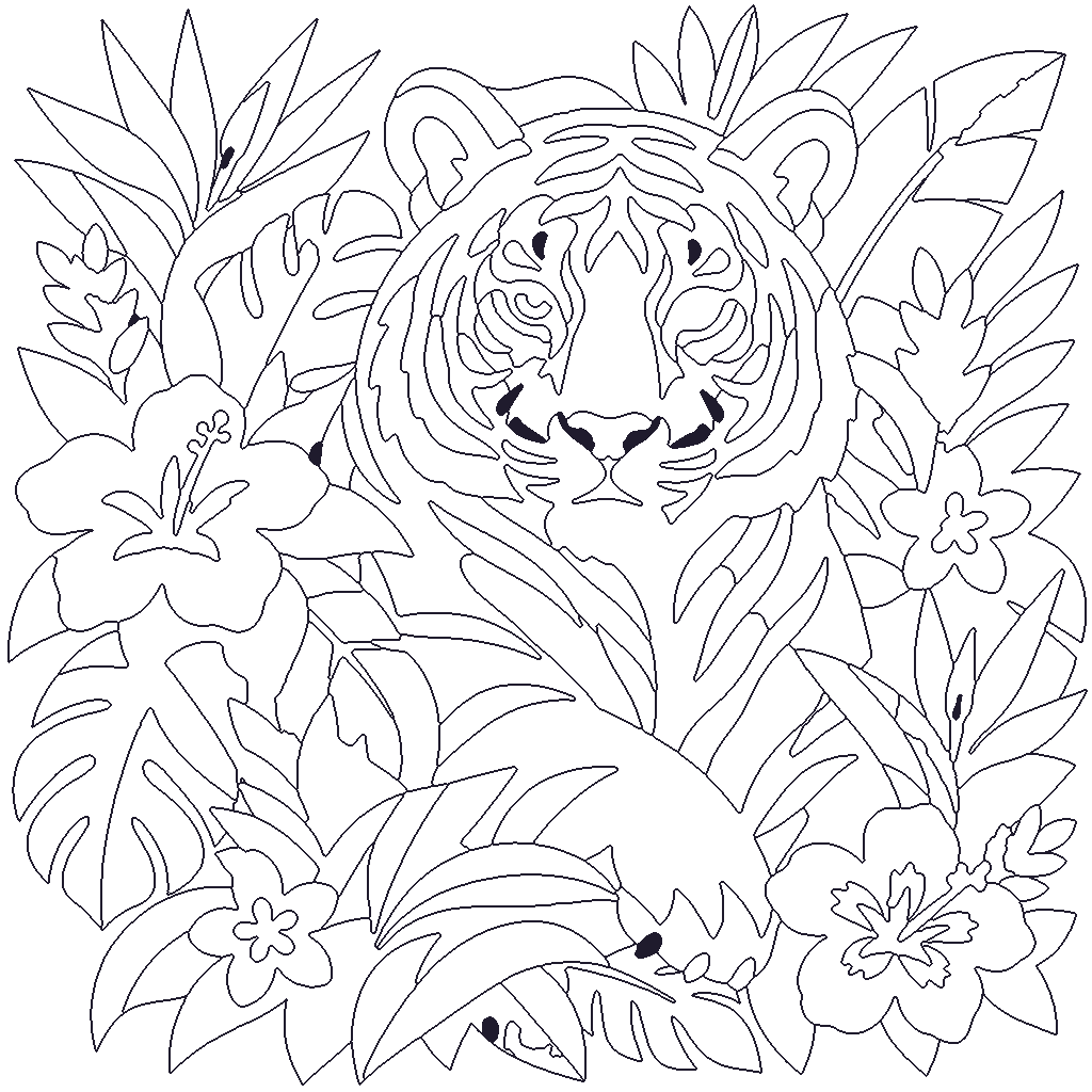 Tiger in the Jungle outline