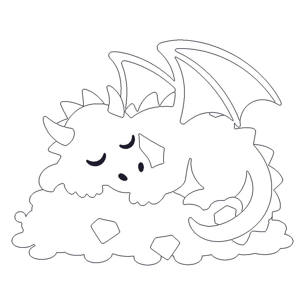 Dragon and Treasure outline