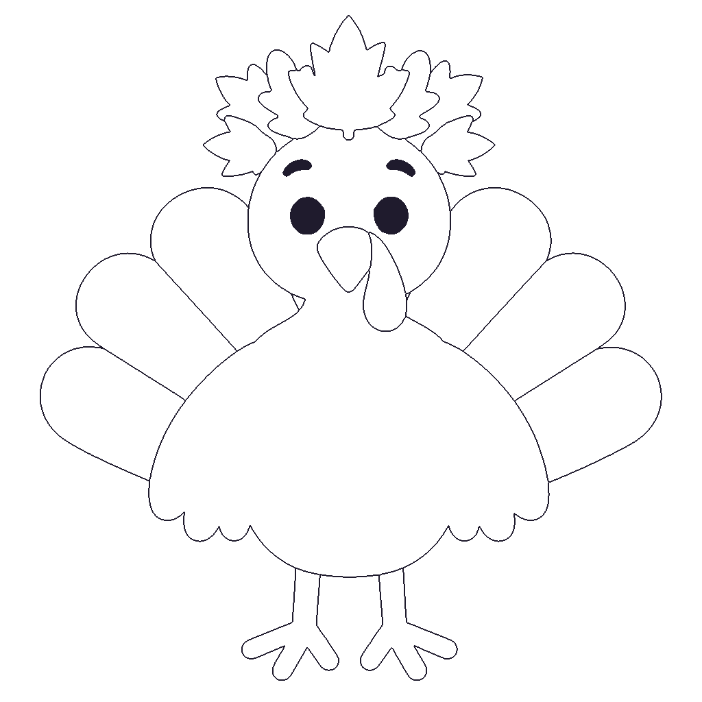 Turkey with a Leaf Crown outline